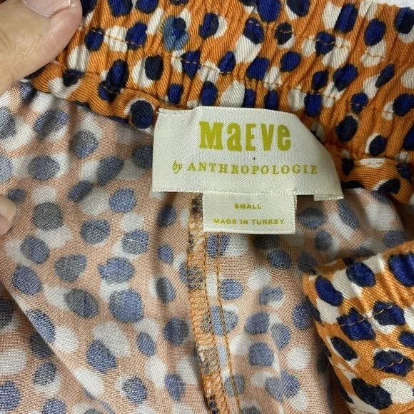 Maeve Anthropologie Gabriela Pants Women Sz S Wide Leg Boho High Rise Cropped - Picture 8 of 13